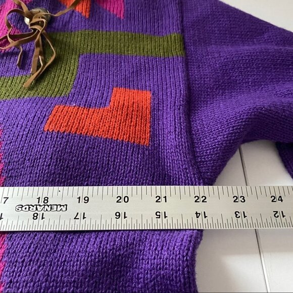 VTG Funky Western knit Sweater with Tassels - Picture 6 of 7